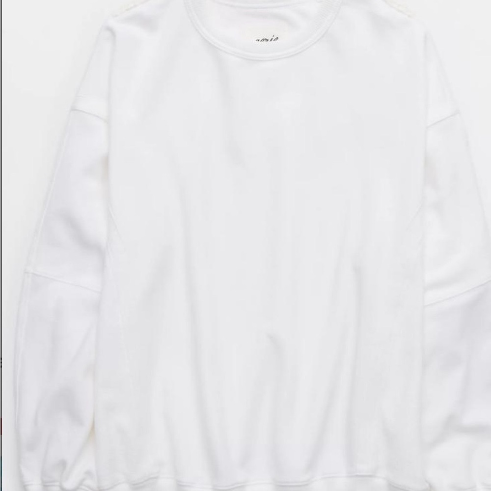Aerie White Oversized Sweatshirt - Picture 3 of 8